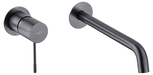 Monomando Empotrado Lavabo Génova Negro Gun Metal - Faucet