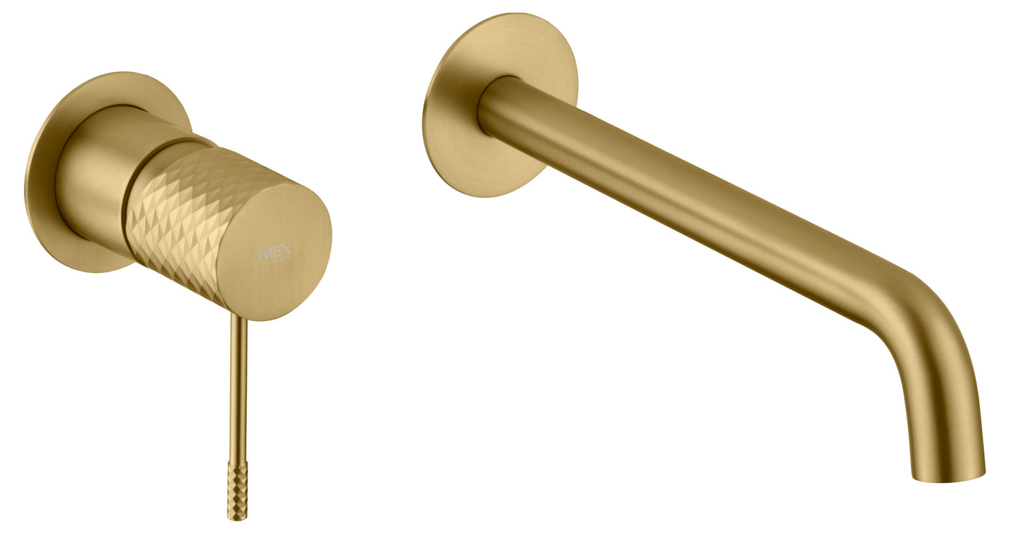 Monomando Empotrado Lavabo Génova Oro Cepillado - Faucet