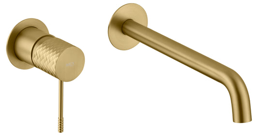 Monomando Empotrado Lavabo Génova Oro Cepillado - Faucet