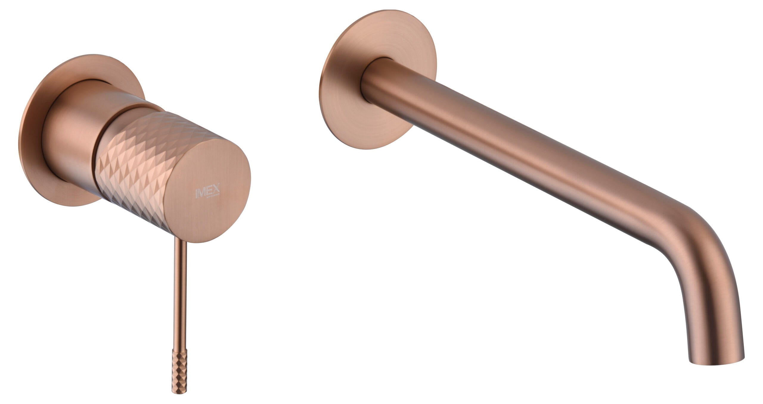 Monomando Empotrado Lavabo Génova Oro Rosa Cepillado - Faucet