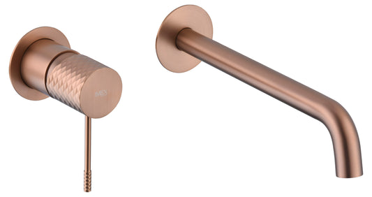 Monomando Empotrado Lavabo Génova Oro Rosa Cepillado - Faucet