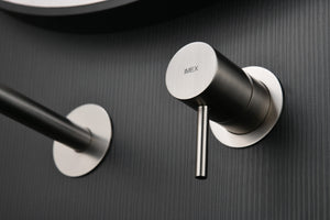 Brushed Nickel Built-in Sink Mixer Faucet, handle detail