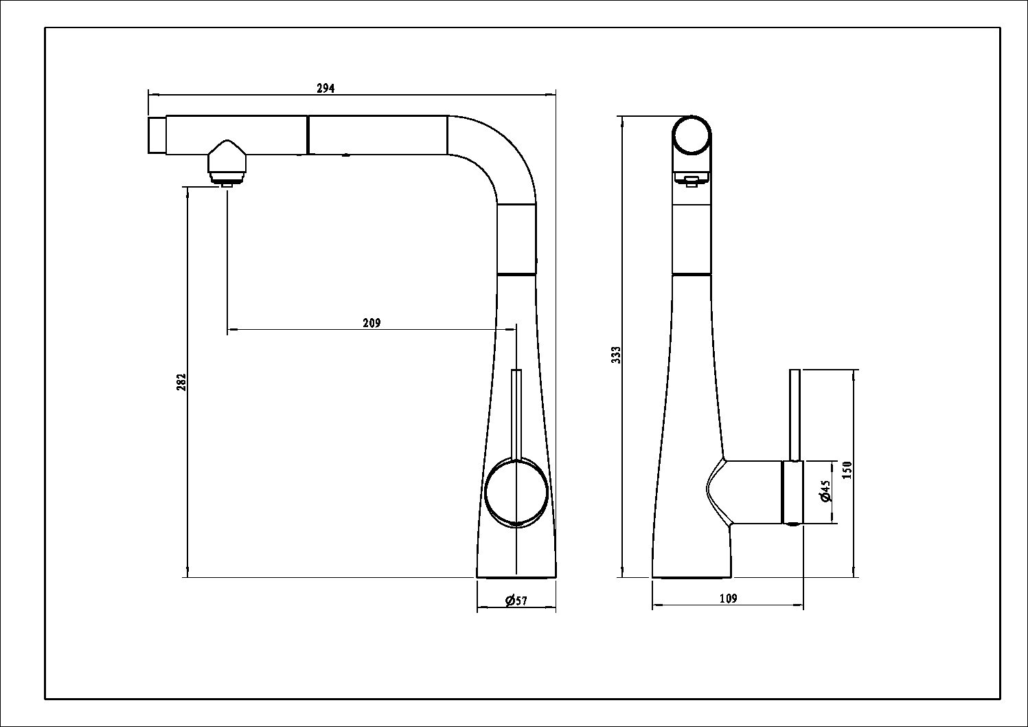 Matte Black Split Kitchen Faucet for Osmosis Systems, view 7