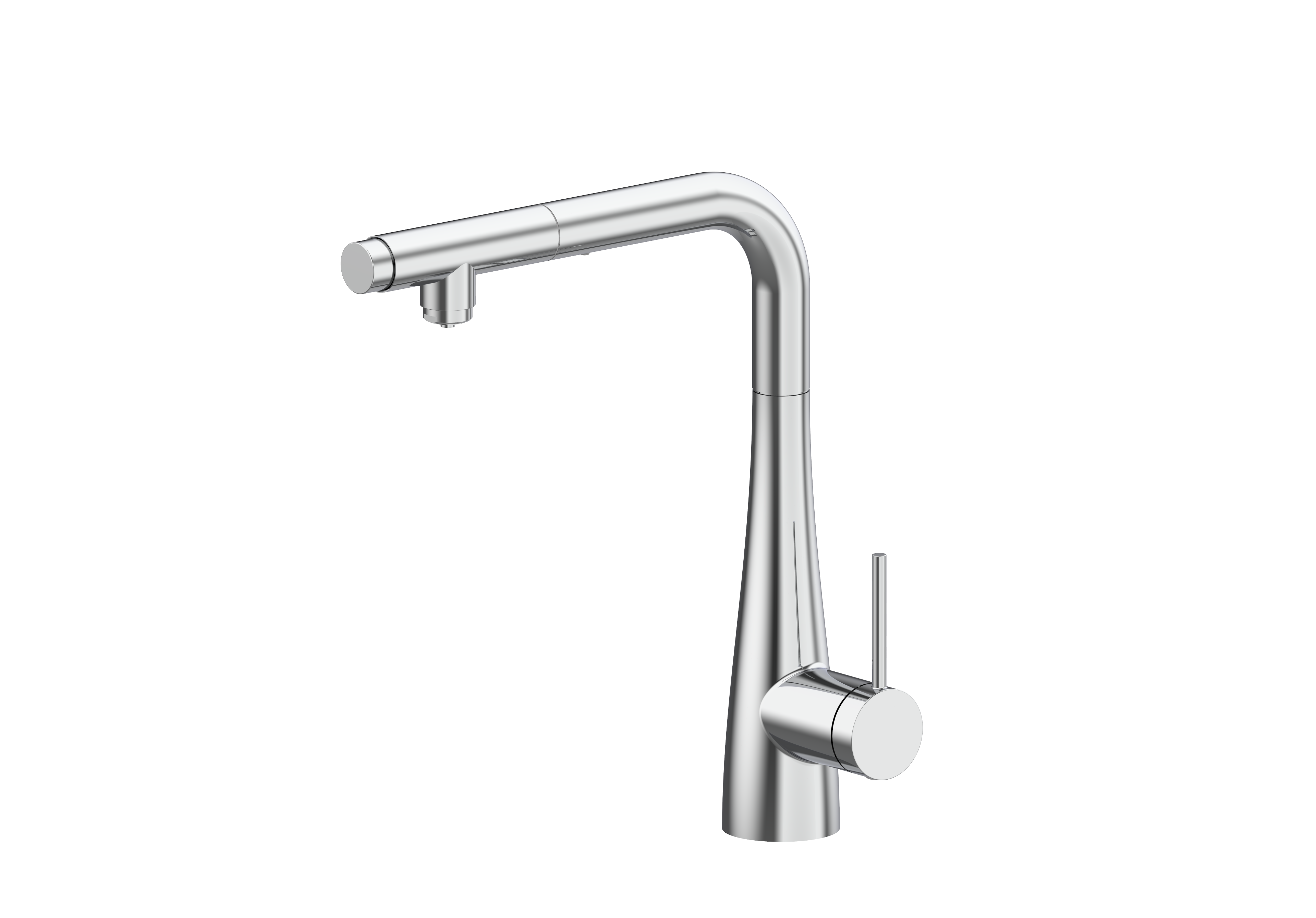 Chrome Split Kitchen Faucet Modern Design, view 2