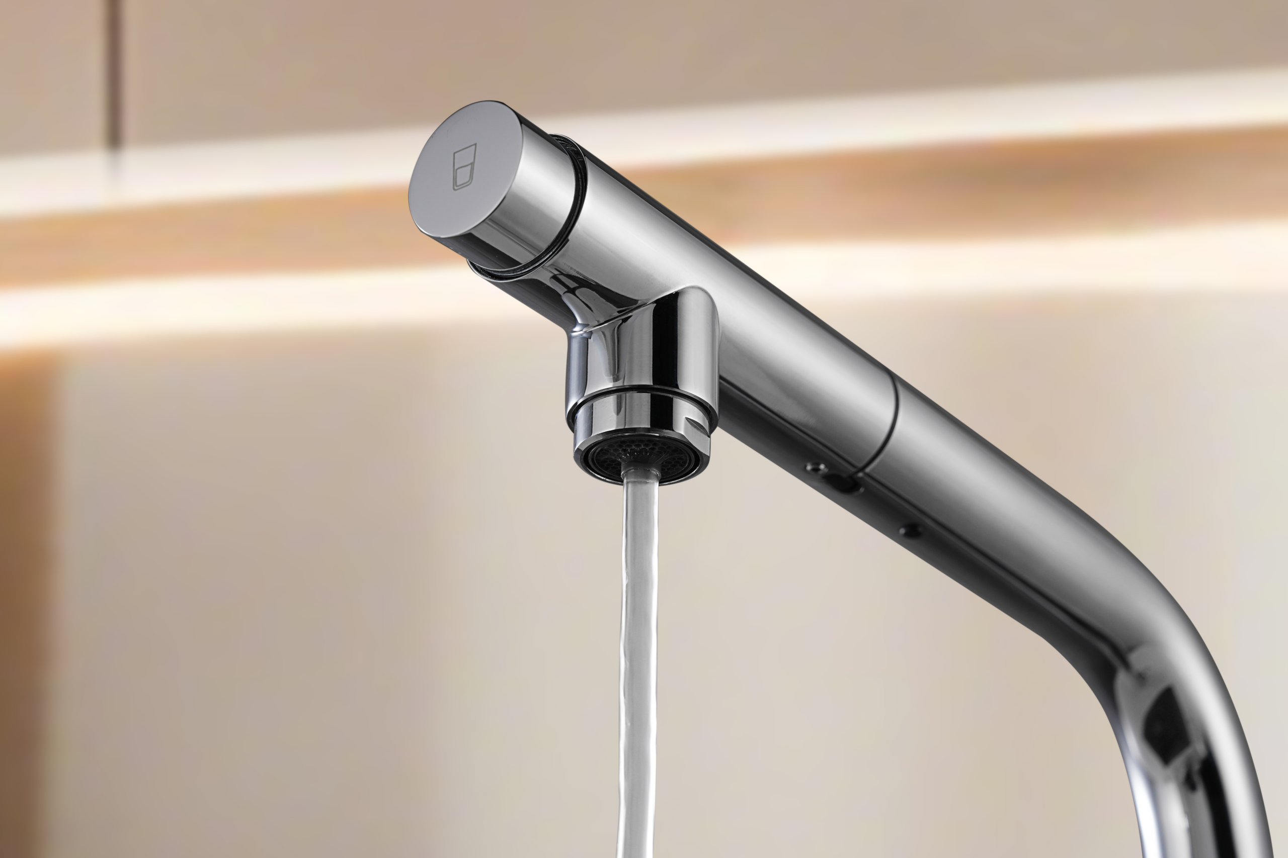 Chrome Split Kitchen Faucet Modern Design, view 4