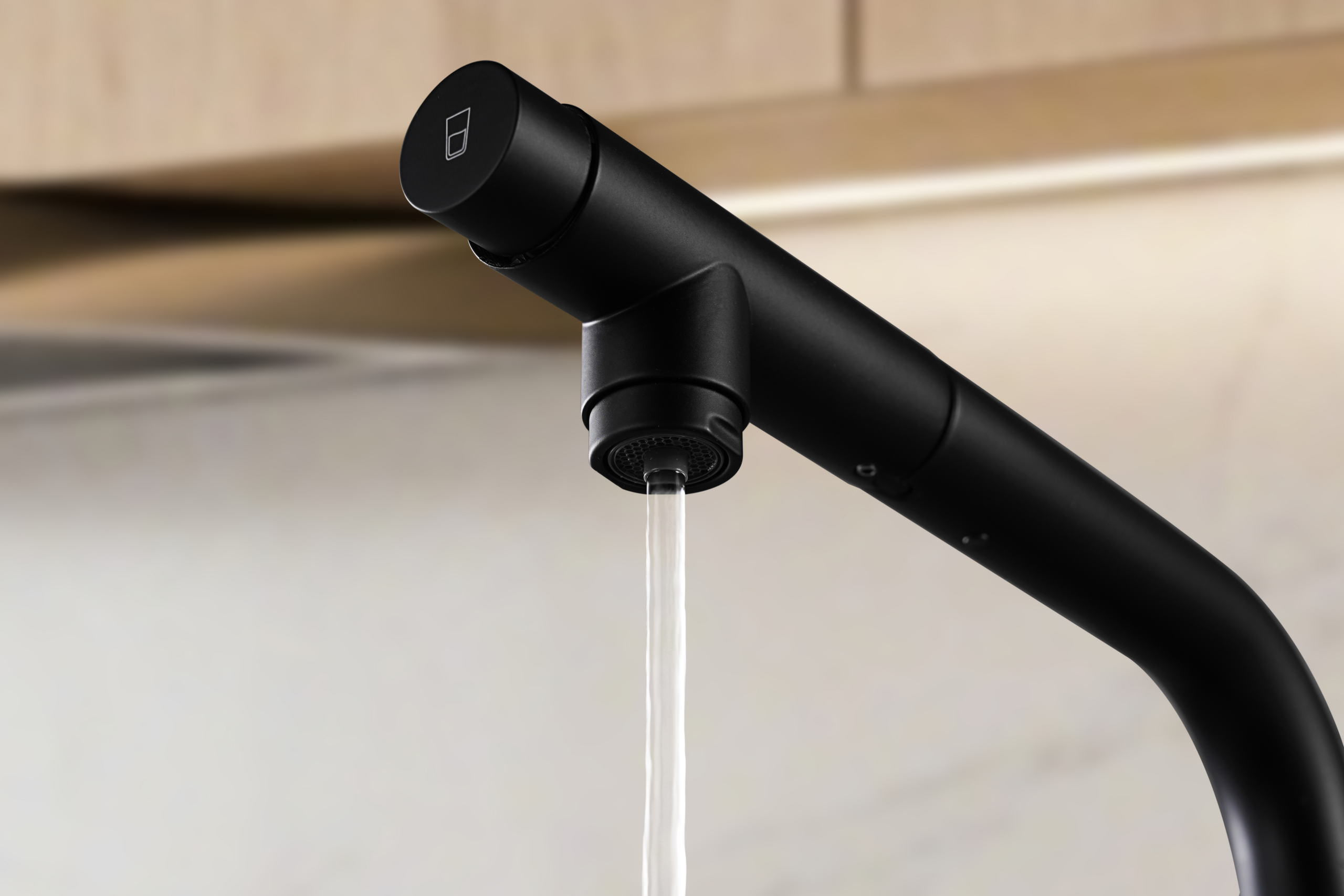Matte Black Split Kitchen Faucet for Osmosis Systems, view 6