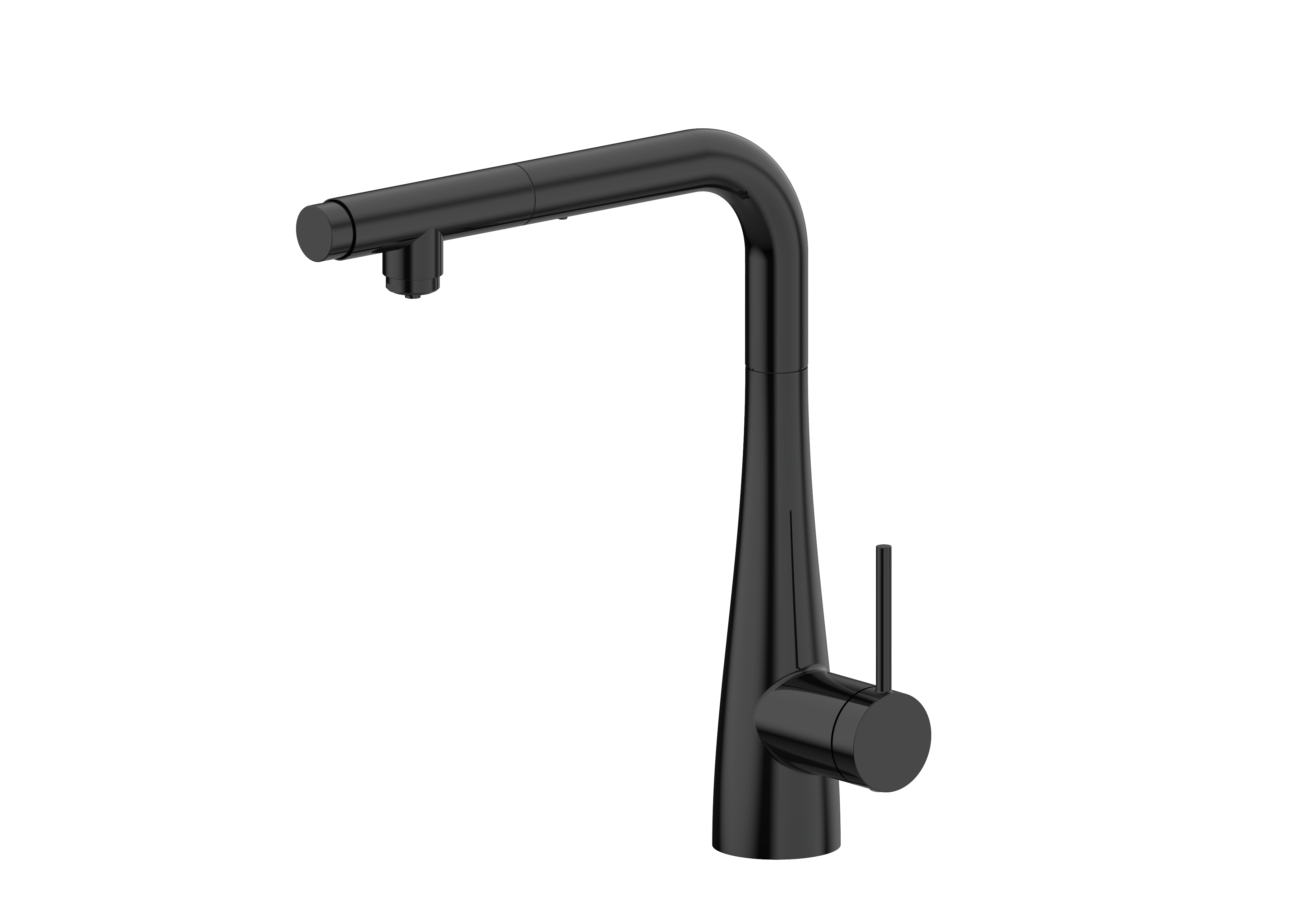 Matte Black Split Kitchen Faucet for Osmosis Systems, view 2