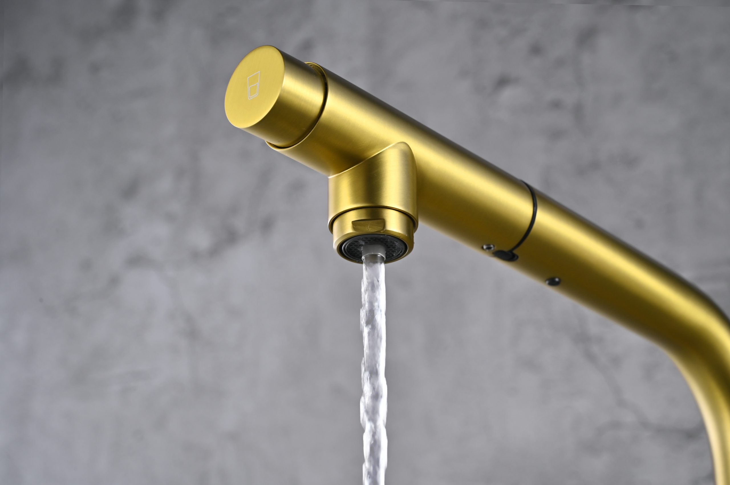 Brushed Gold Kitchen Faucet with Osmosis Water Filter, view 3