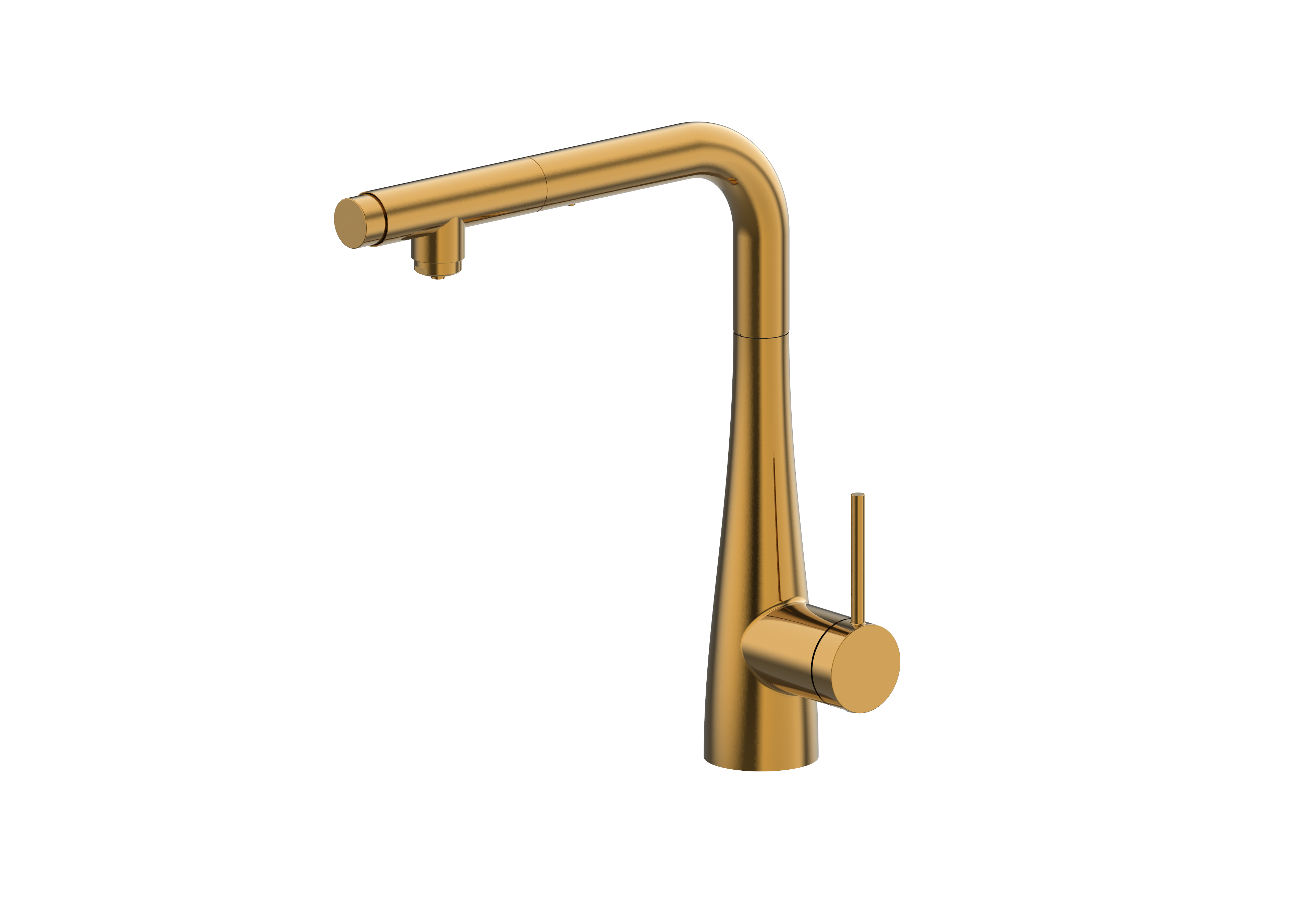 Brushed Gold Kitchen Faucet with Osmosis Water Filter, view 2