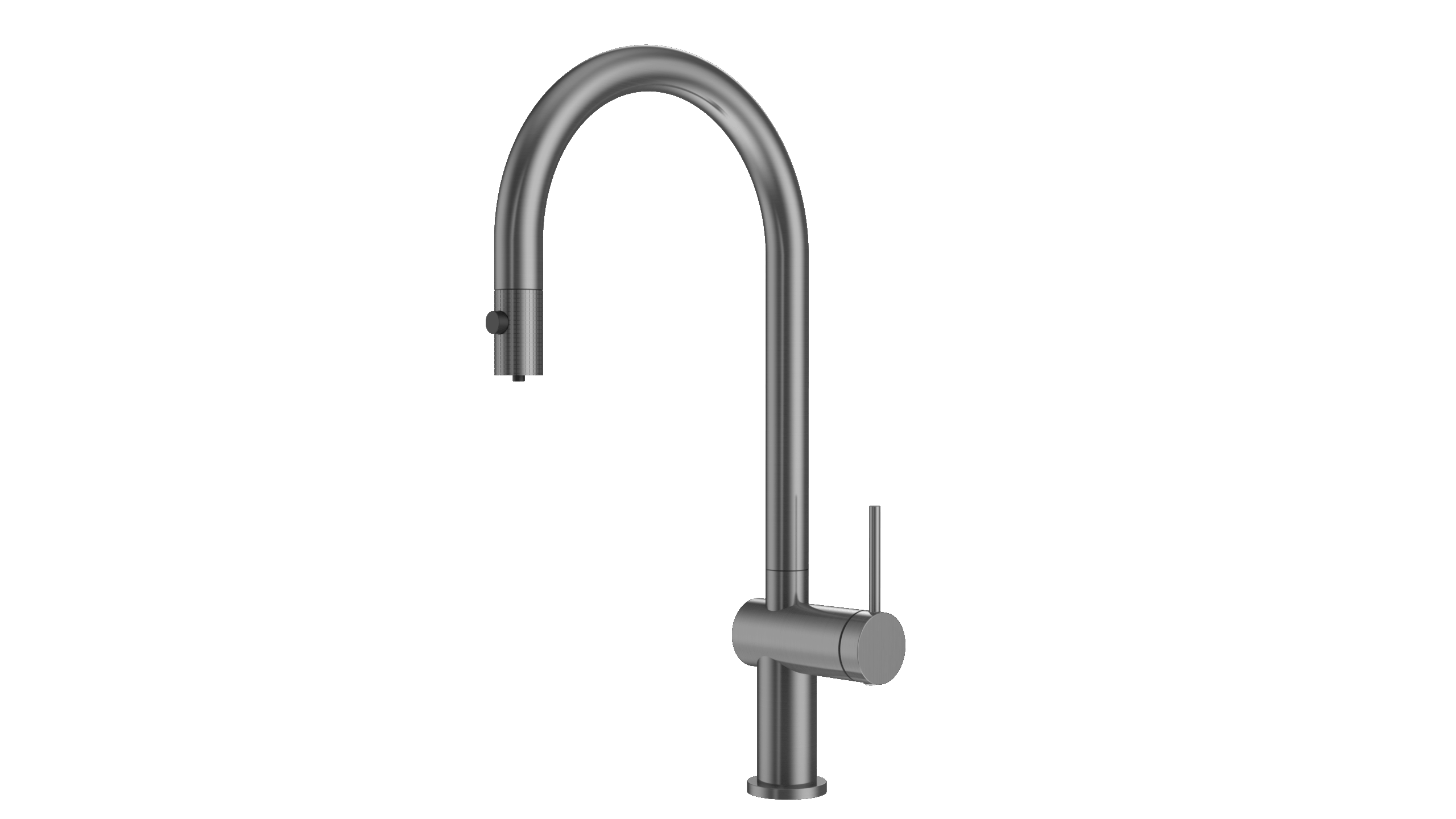 Black Gun Metal Pull Out Kitchen Mixer with Reverse Osmosis Outlet, main product view