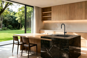 Lazio Matte Black Pull Out Kitchen Mixer with Reverse Osmosis Outlet, view 2