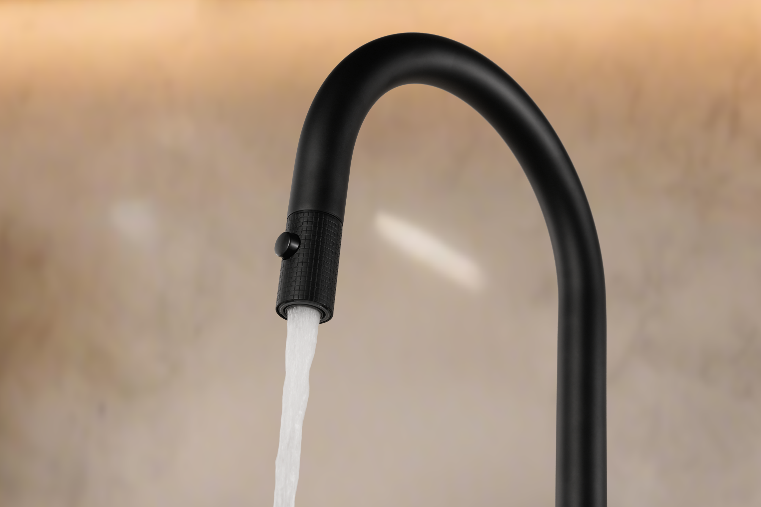 Lazio Matte Black Pull Out Kitchen Mixer with Reverse Osmosis Outlet, view 4