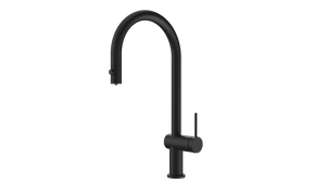 Lazio Matte Black Pull Out Kitchen Mixer with Reverse Osmosis Outlet, main product view