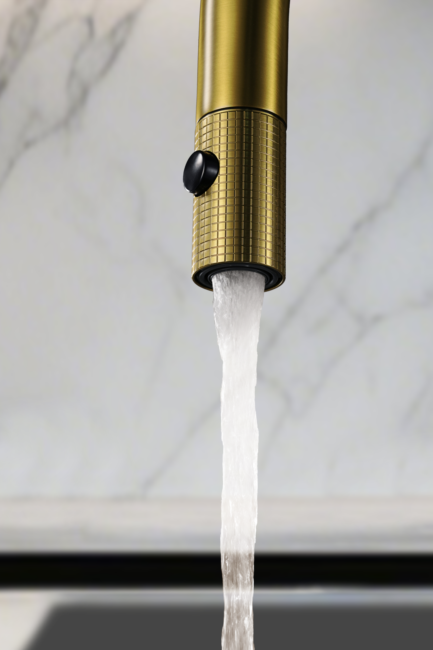 Lazio Brushed Gold Pull Out Kitchen Mixer with Reverse Osmosis Outlet, view 5