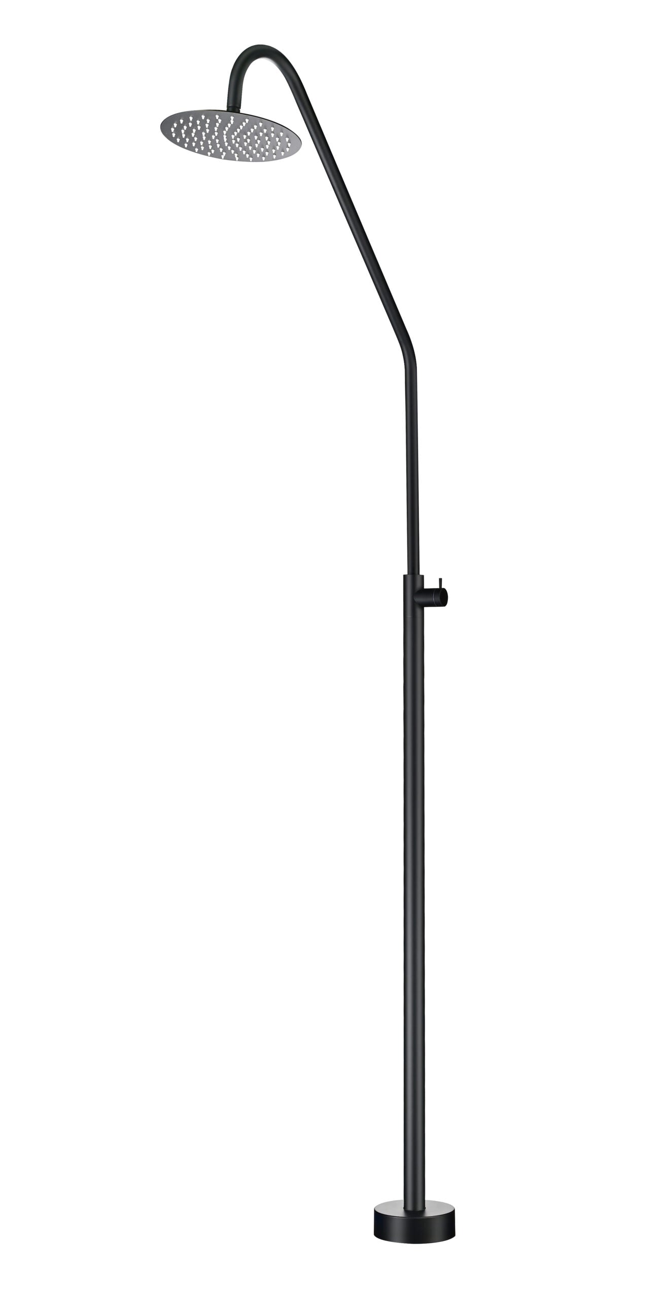 Alaska Matte Black Steel Pool Shower Tap in 316 Stainless Steel, main product view