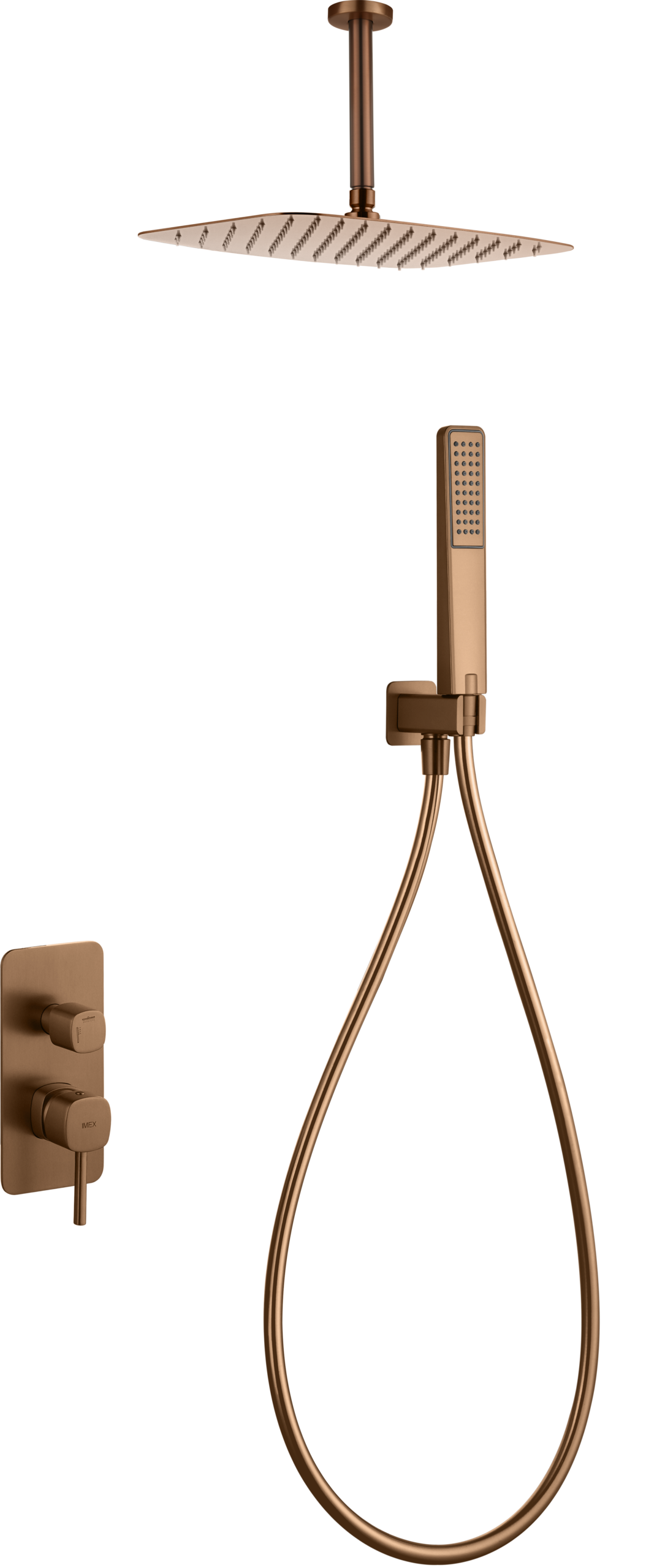 Arezzo Brushed Rose Gold Concealed Single Lever Shower Set, main product view
