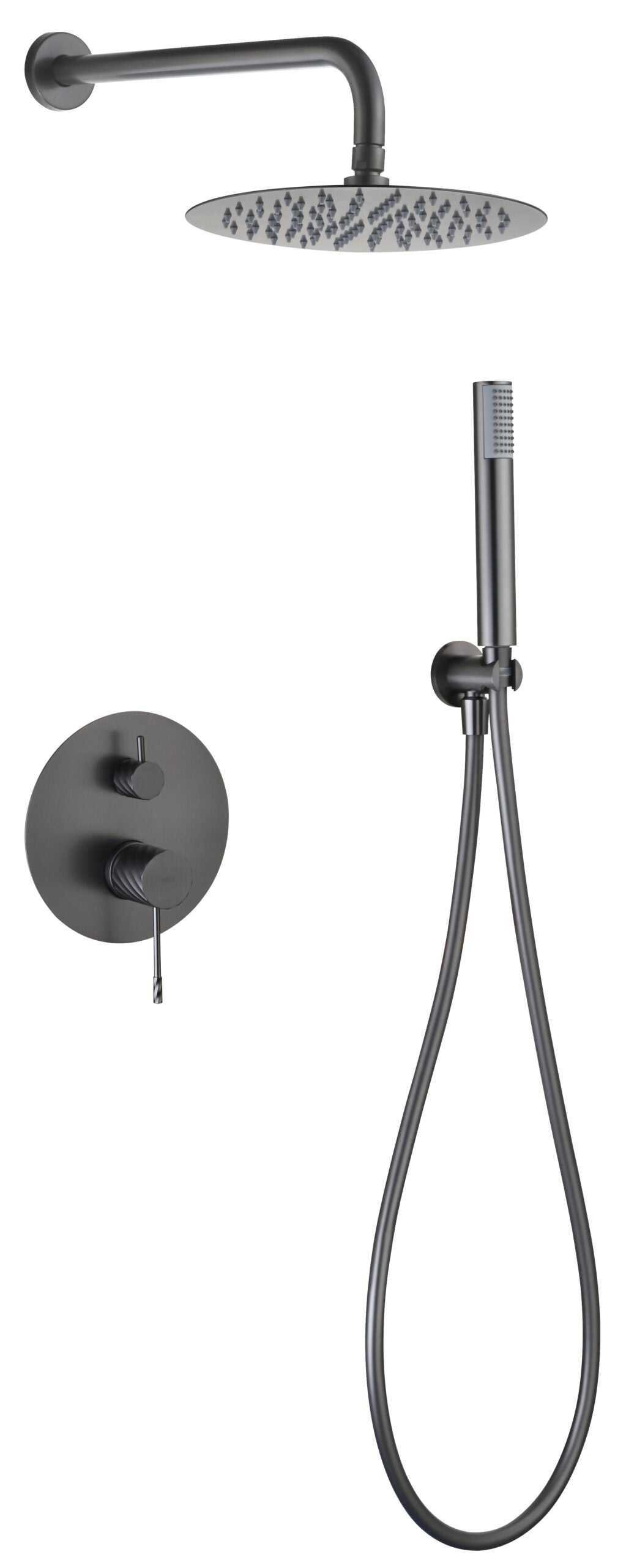 Bless Black Gun Metal Concealed Single Lever Shower Set, main product view