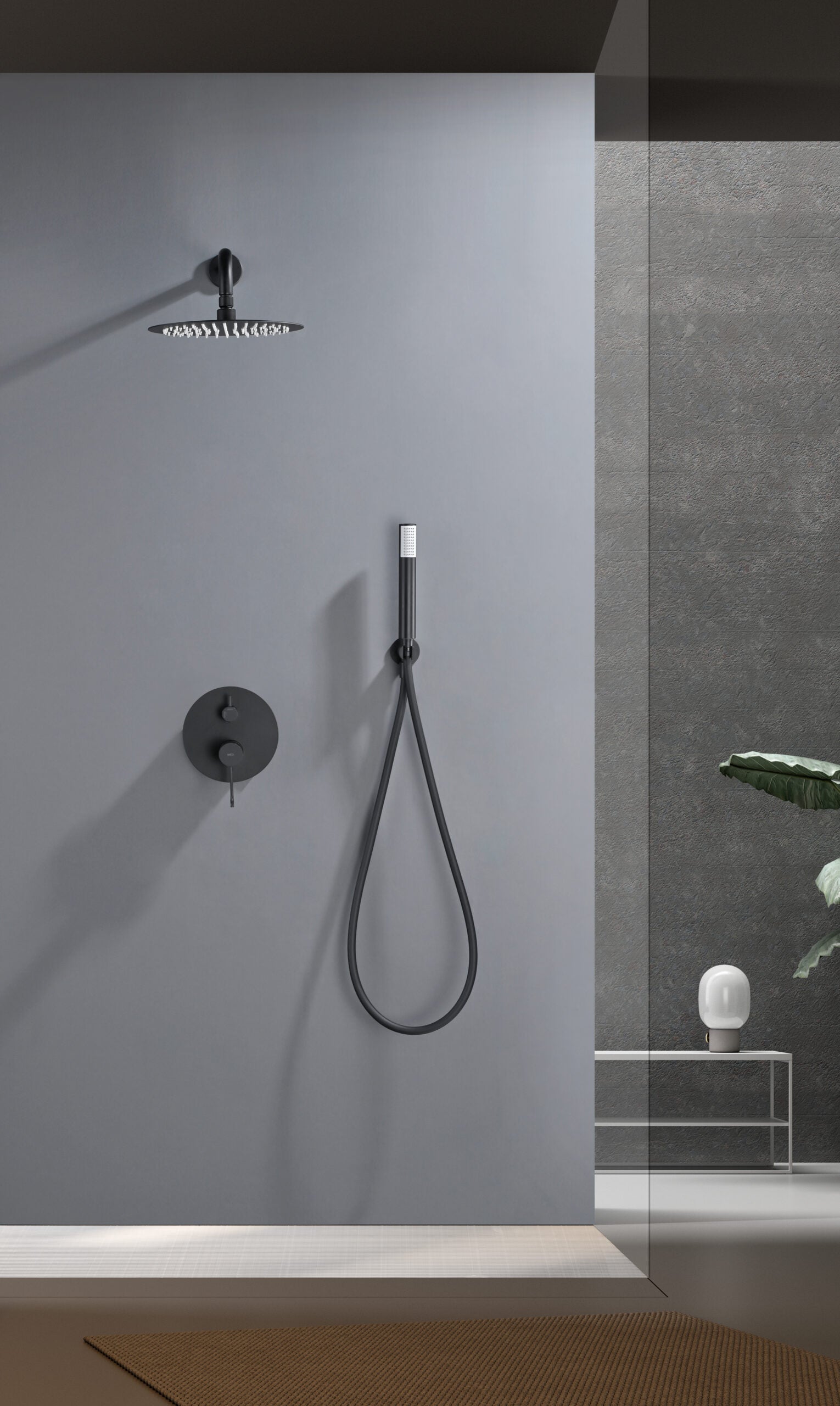 Bless Matte Black Concealed Single Lever Shower Set, view 2