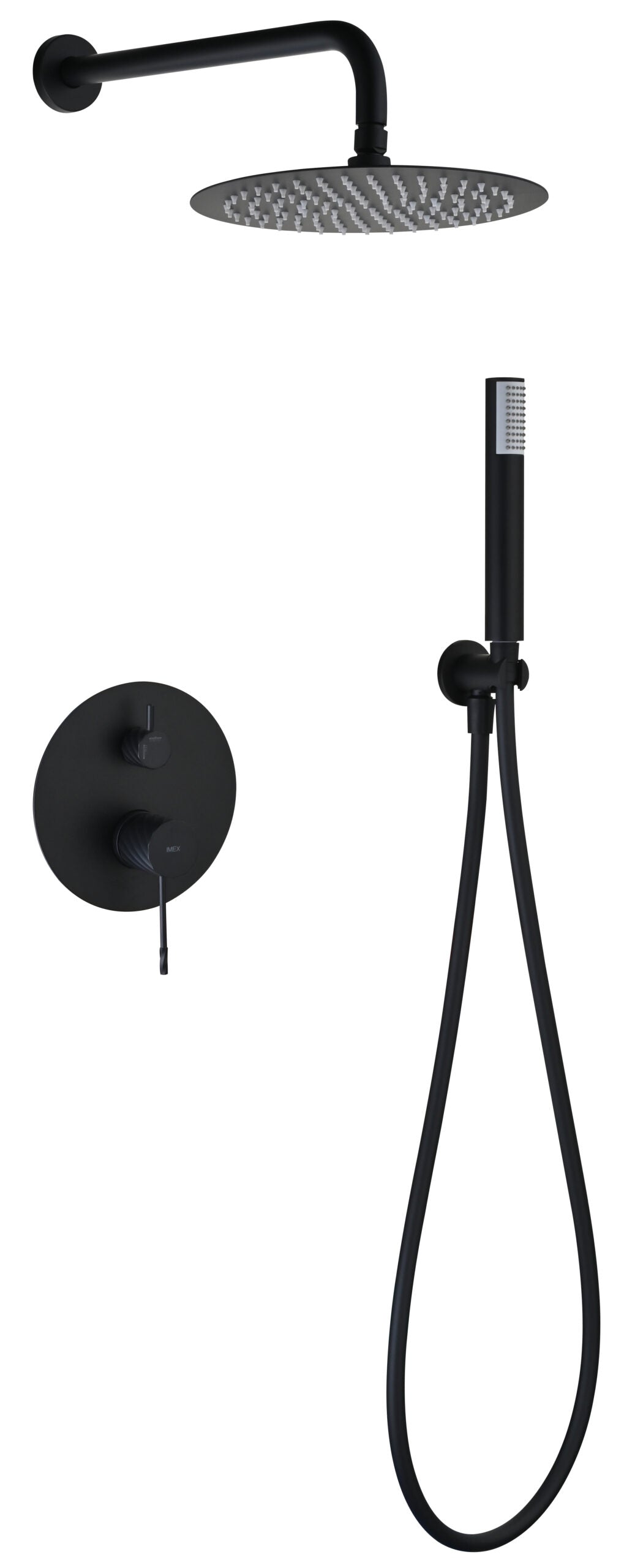 Bless Matte Black Concealed Single Lever Shower Set, main product view