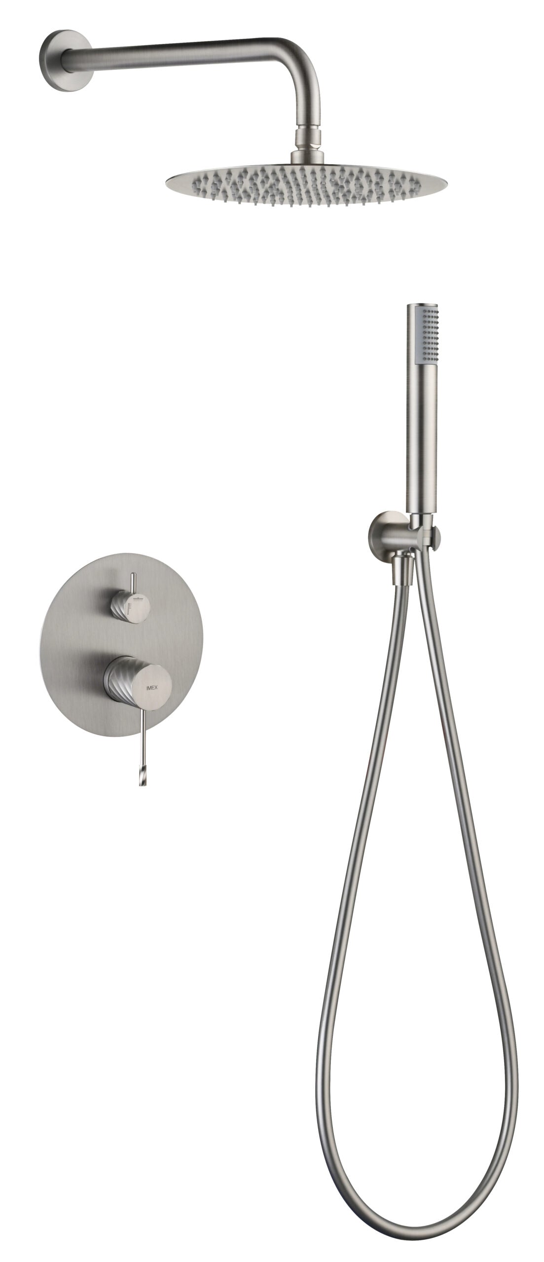 Bless Brushed Nickel Concealed Single Lever Shower Set, main product view