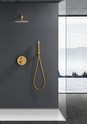 Bless Brushed Gold Concealed Single Lever Shower Set, view 2