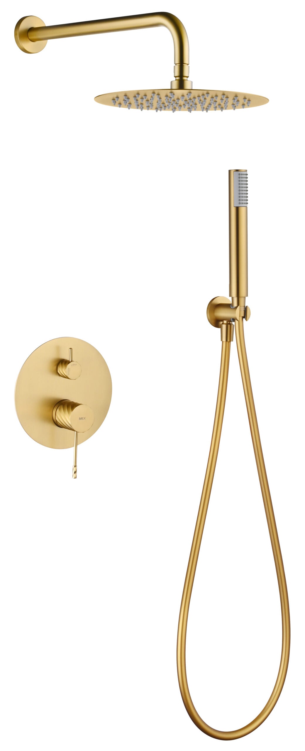 Bless Brushed Gold Concealed Single Lever Shower Set, main product view