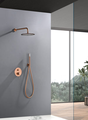 Bless Brushed Rose Gold Concealed Single Lever Shower Set, view 2