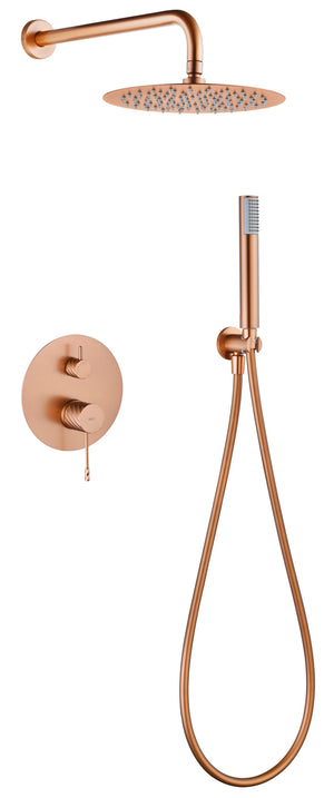 Bless Brushed Rose Gold Concealed Single Lever Shower Set, main product view