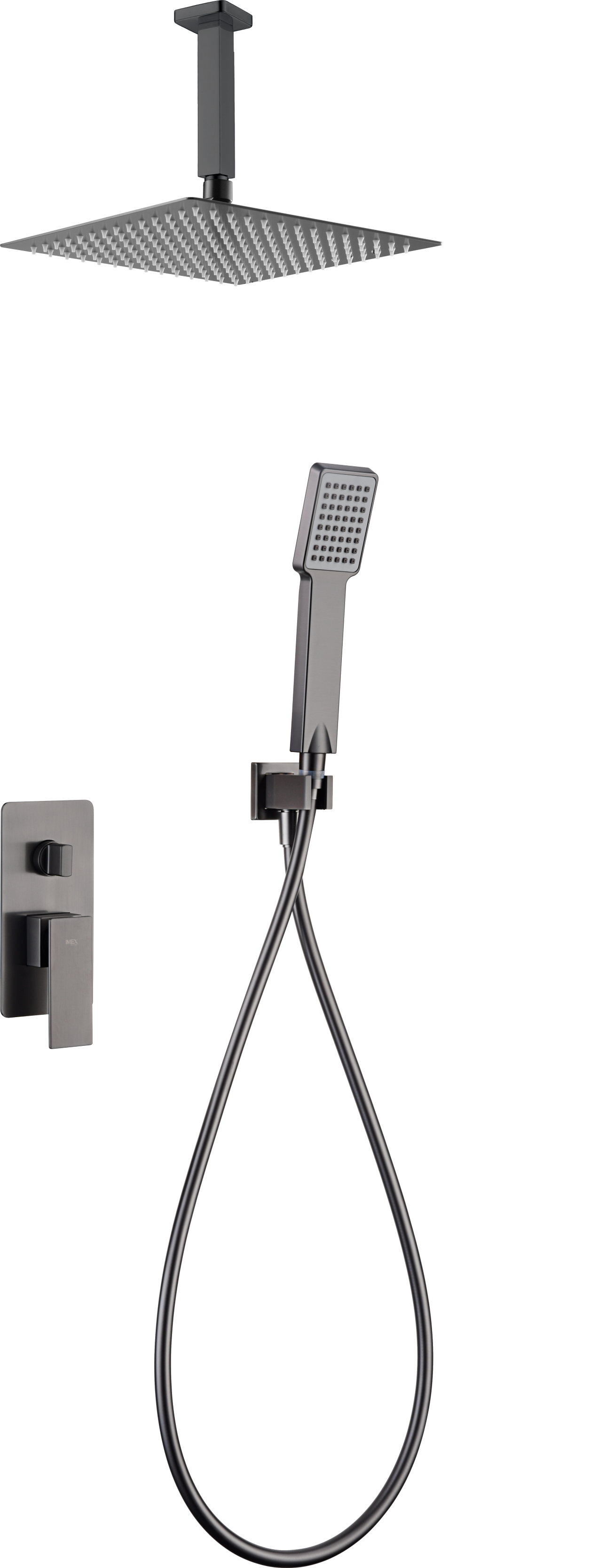 Black Gun Metal Built-in Mixer Shower Set, view 2