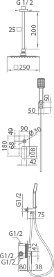 Chrome Single-Lever Built-In Shower Set Modern Design, view 5