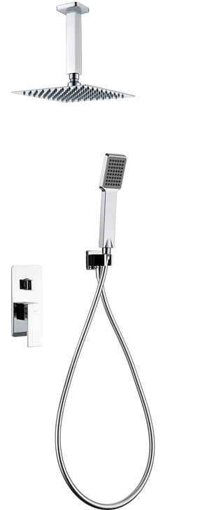 Chrome Single-Lever Built-In Shower Set Modern Design, view 2