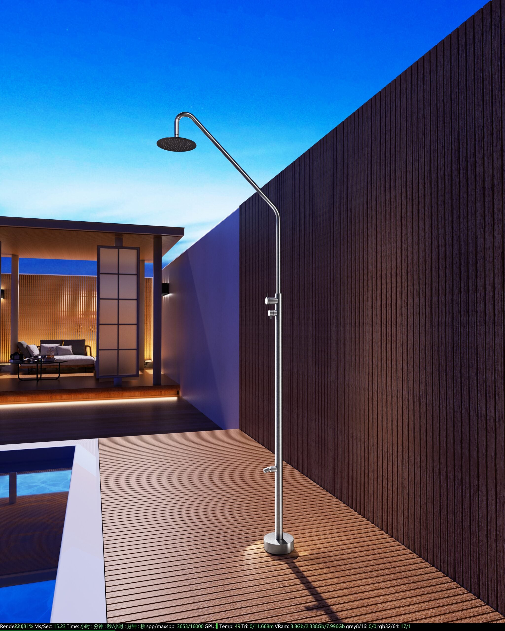 Dakota Stainless Steel Pool Shower Tap in 316 Stainless Steel, view 3