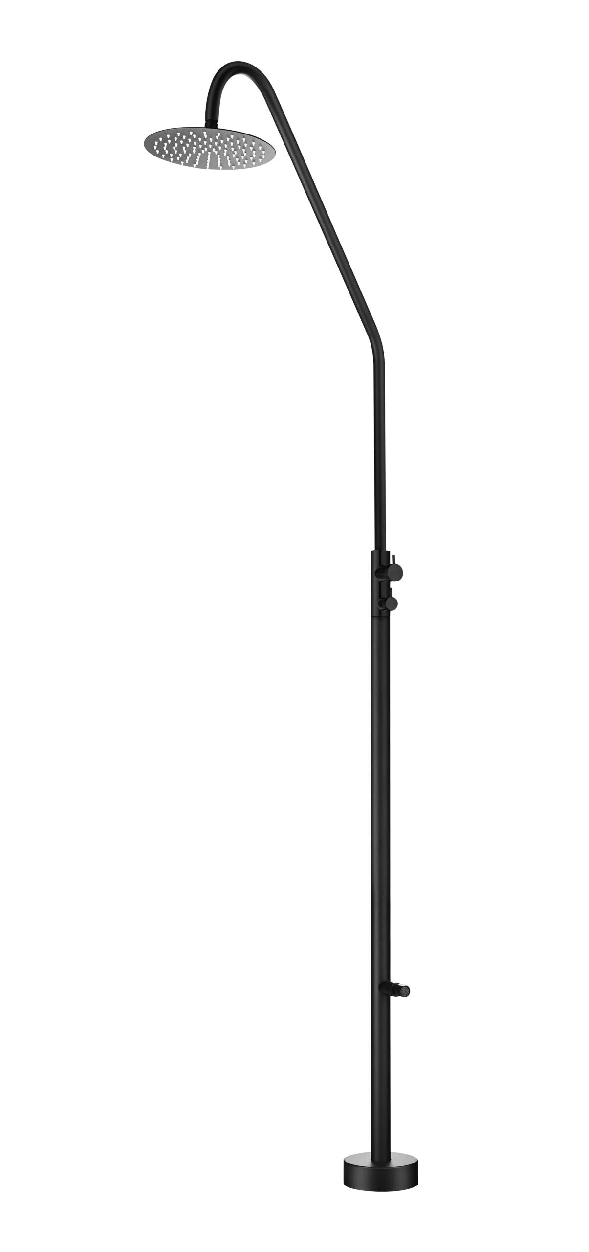 Dakota Matte Black Steel Pool Shower Tap in 316 Stainless Steel, main product view
