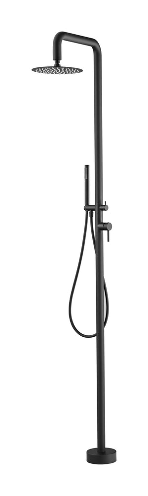 Florida Matte Black Steel Pool Shower Tap in 316 Stainless Steel, main product view