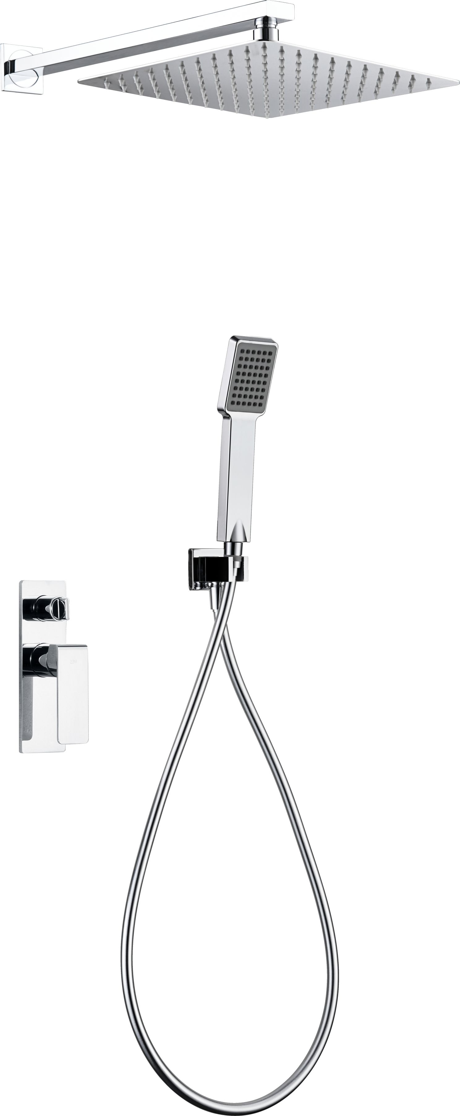 Chrome Single Lever Built-In Shower Set Fiji, view 2