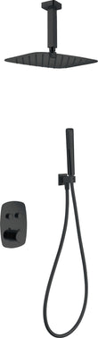 Conjunto De Ducha Empotrado Termostático Feroe Negro Mate - Shower Set
