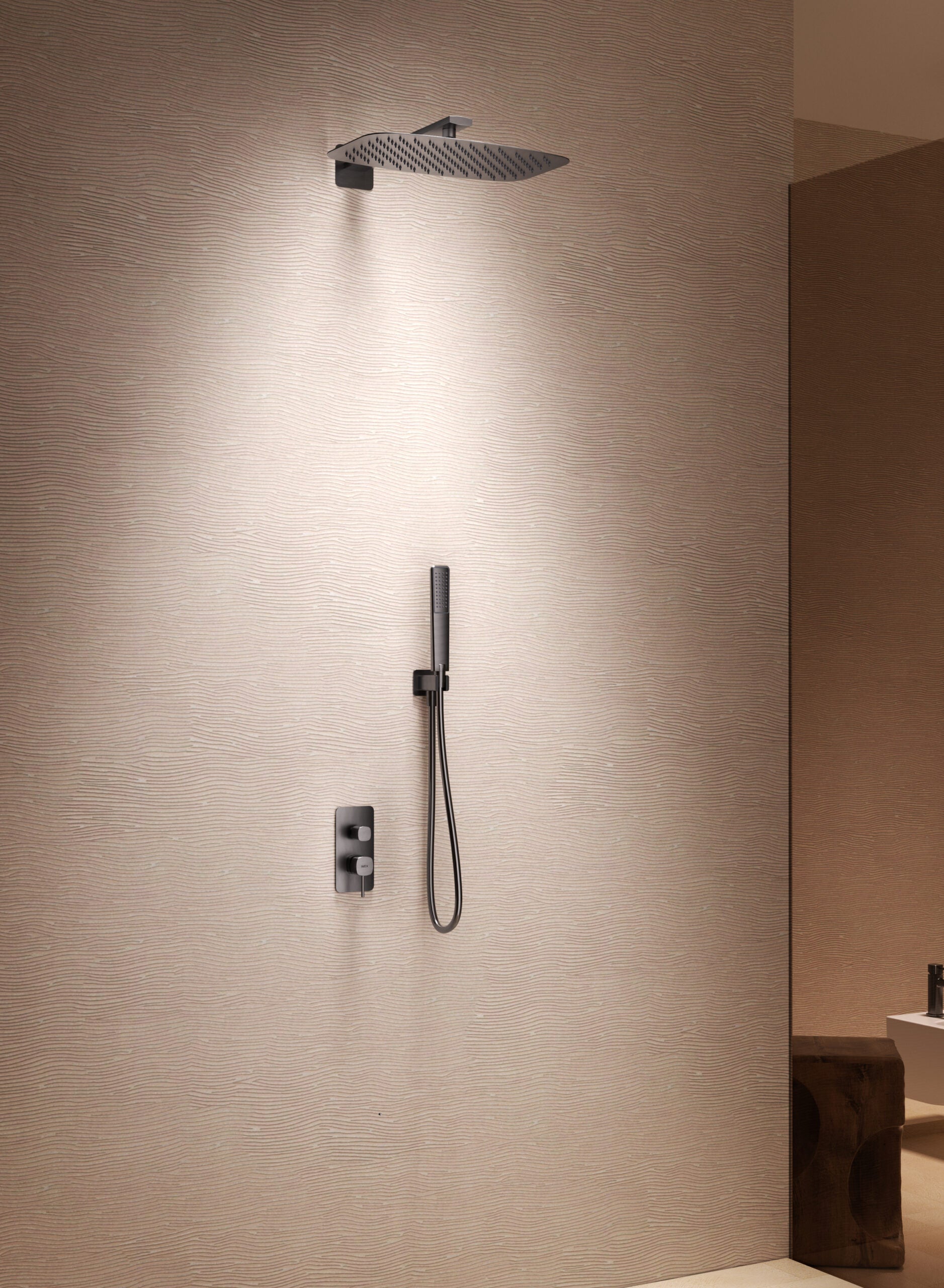Firenze Brushed Nickel Concealed Single Lever Shower Set, view 2