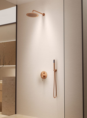 Génova Brushed Gold Concealed Single Lever Shower Set, view 3