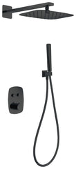 Conjunto De Ducha Empotrado Termostático Hidra Negro Mate - Shower Set