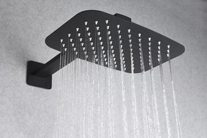 Matte Black Thermostatic Shower Set Built-in, detail view