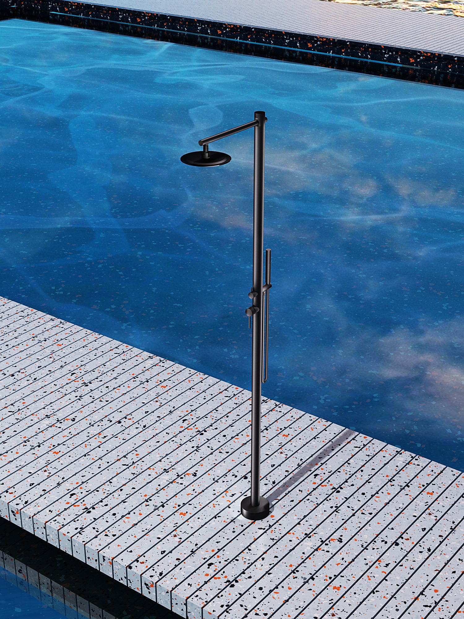 Oklahoma Matte Black Steel Pool Shower Tap in 316 Stainless Steel GPK012/ANG, view 2