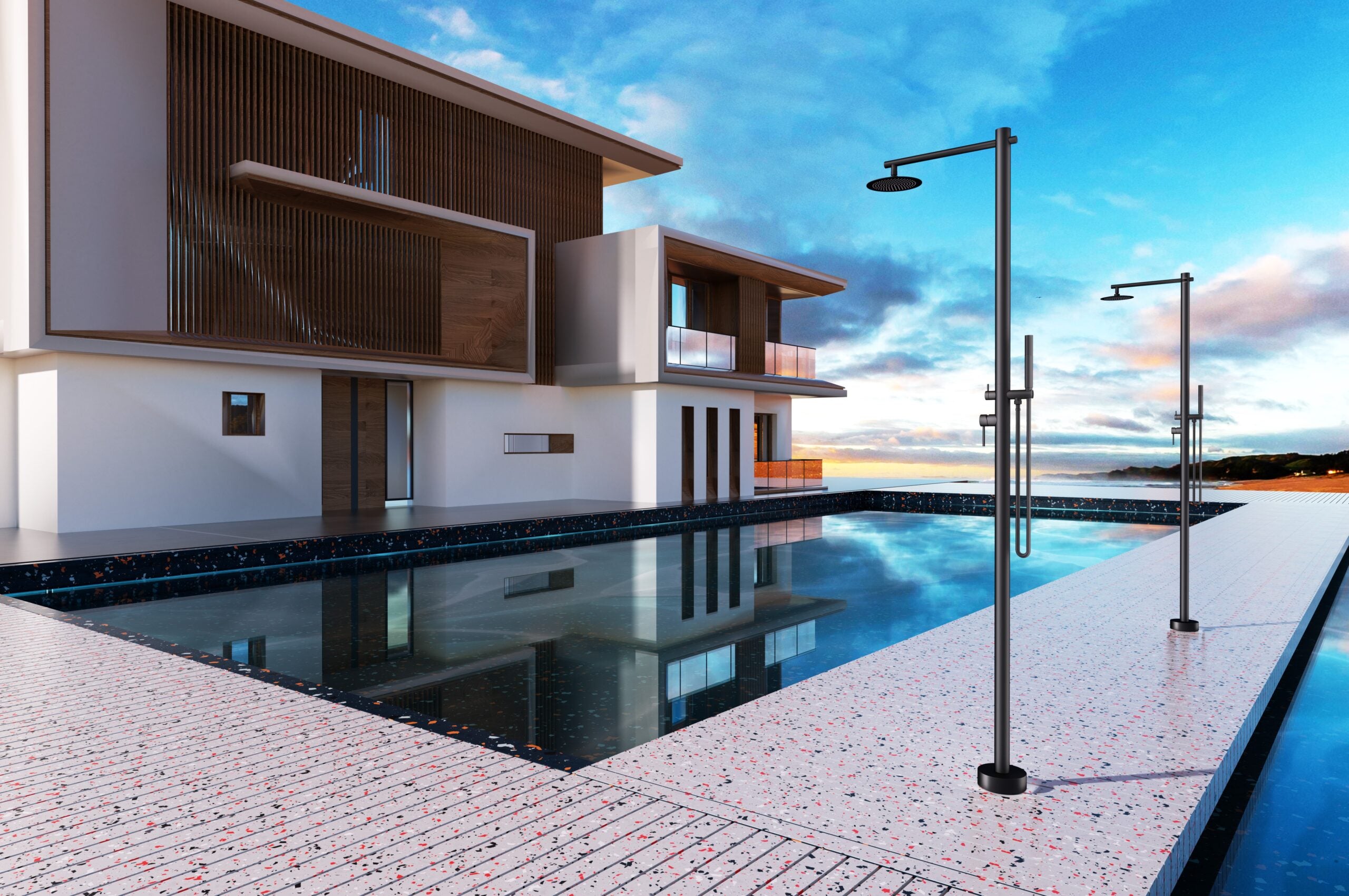 Oklahoma Matte Black Steel Pool Shower Tap in 316 Stainless Steel GPK012/ANG, view 4