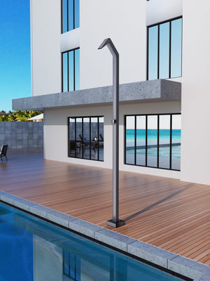 Niágara Cloud Grey Pool Shower Tap in 316 Stainless Steel, view 2