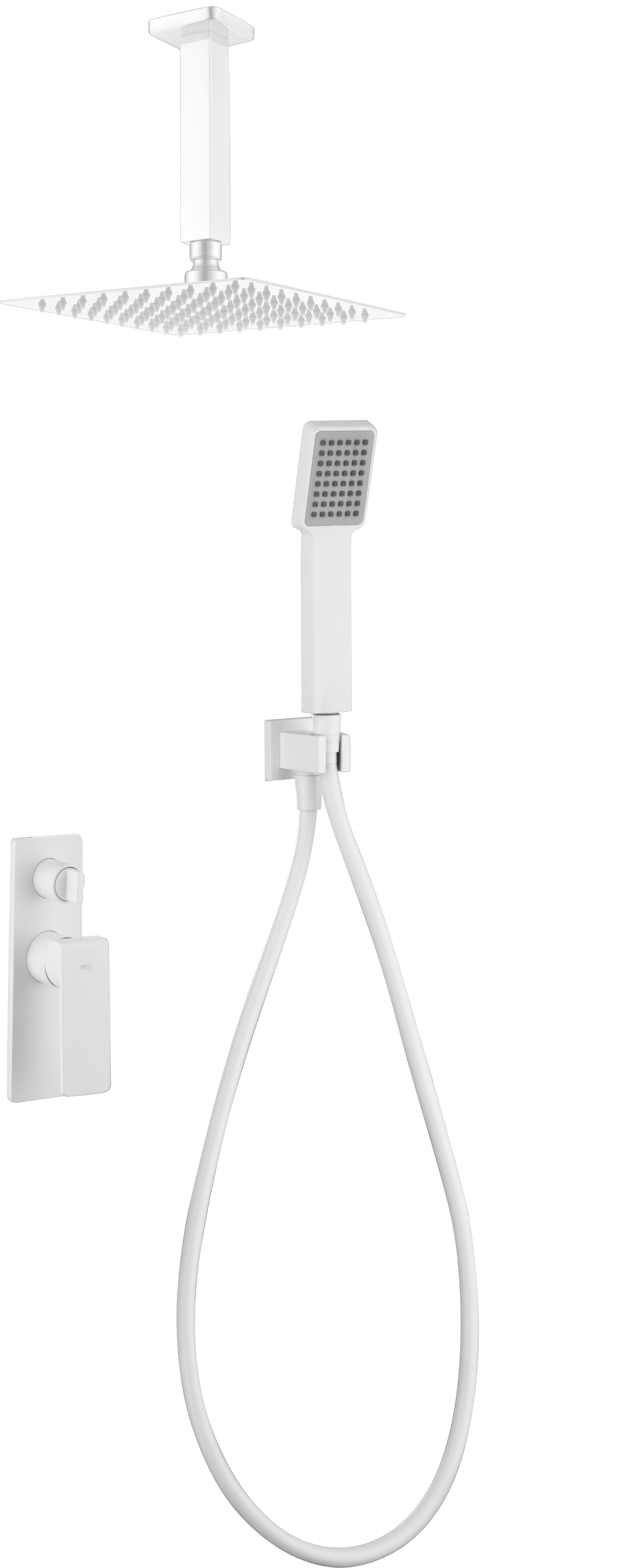 Nadi Matte White Built-in Single-Lever Shower Set, view 2