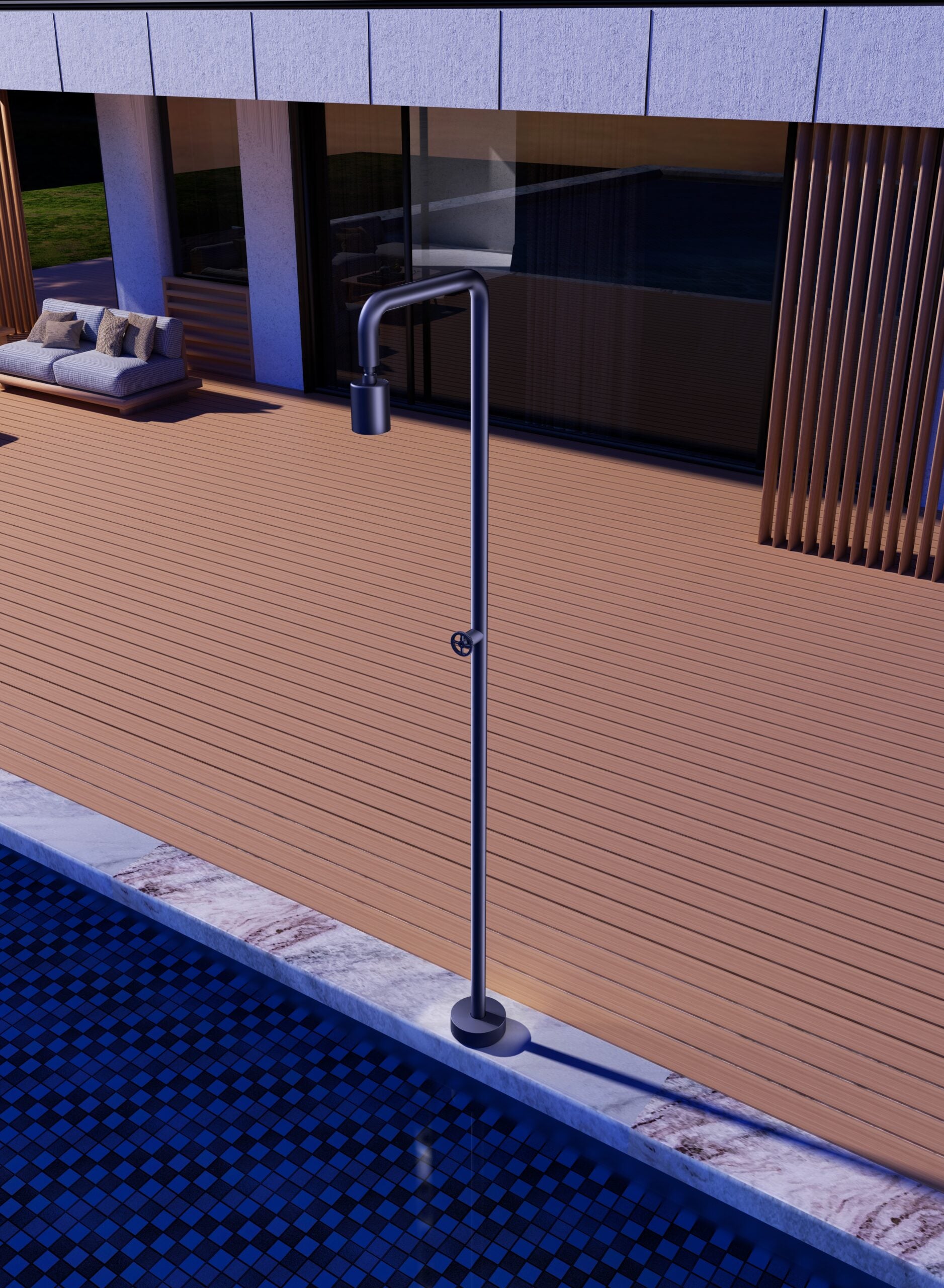 Pool Ocean Blue Pool Shower Tap in 316 Stainless Steel, view 2