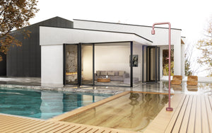 Pool Coral Pink Pool Shower Tap in 316 Stainless Steel, view 2