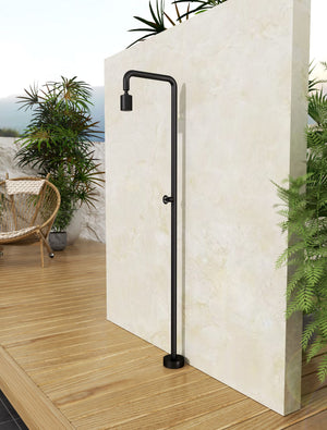 Pool Matte Black Steel Pool Shower Tap in 316 Stainless Steel, view 3