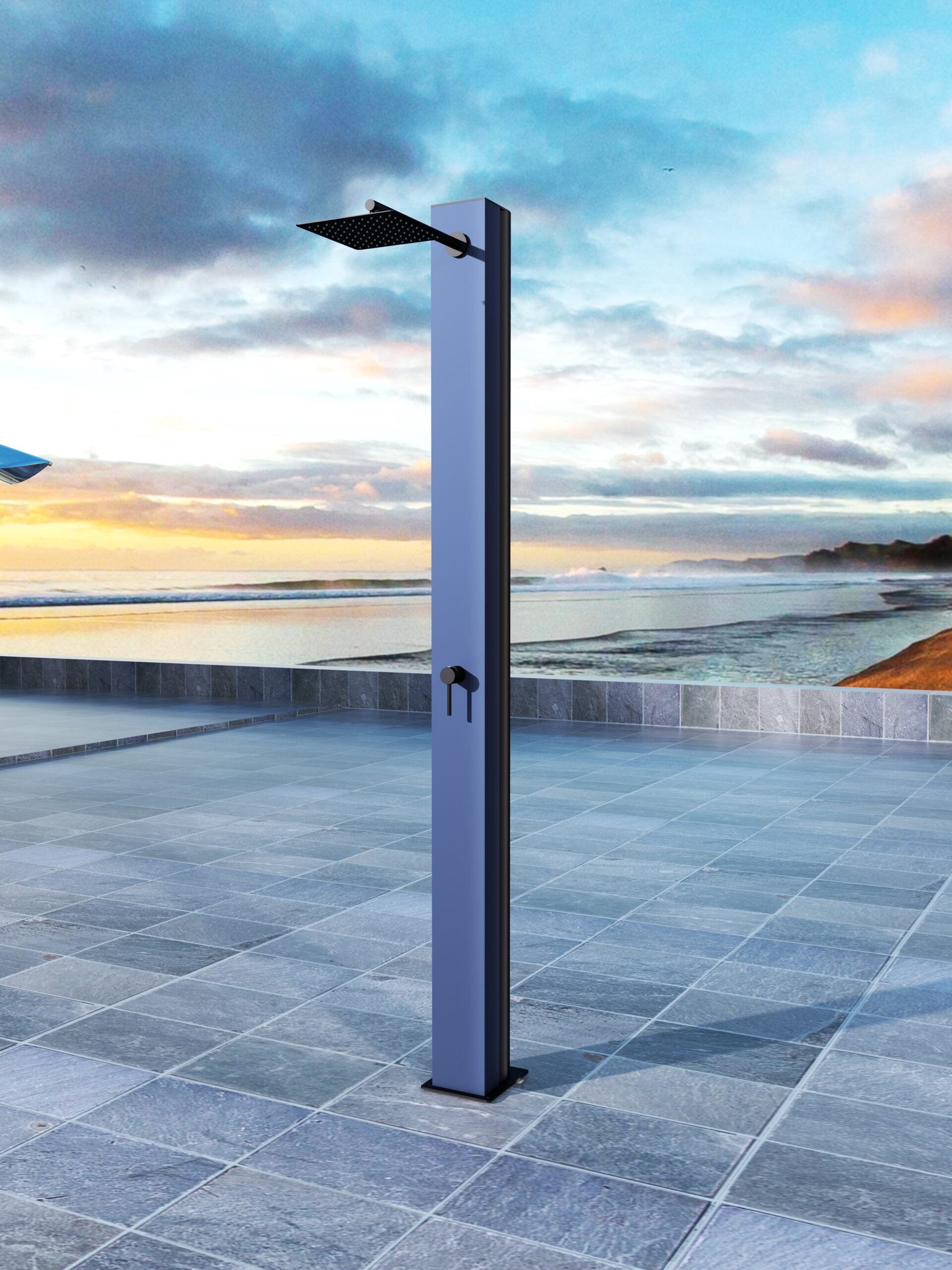 Phoenix Ocean Blue Pool Shower Tap in 316 Stainless Steel, view 2