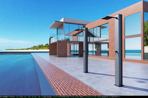 Phoenix Cloud Grey Pool Shower Tap in 316 Stainless Steel, view 5