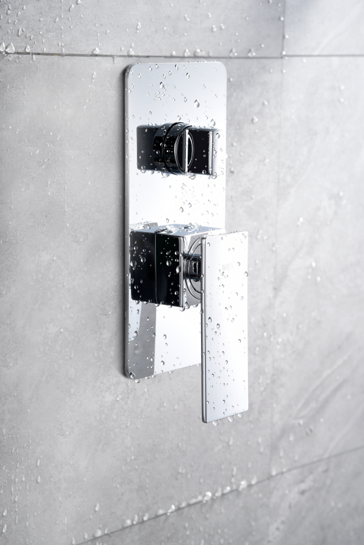 Chrome Single-Lever Built-In Shower Set Modern Design, mixer detail